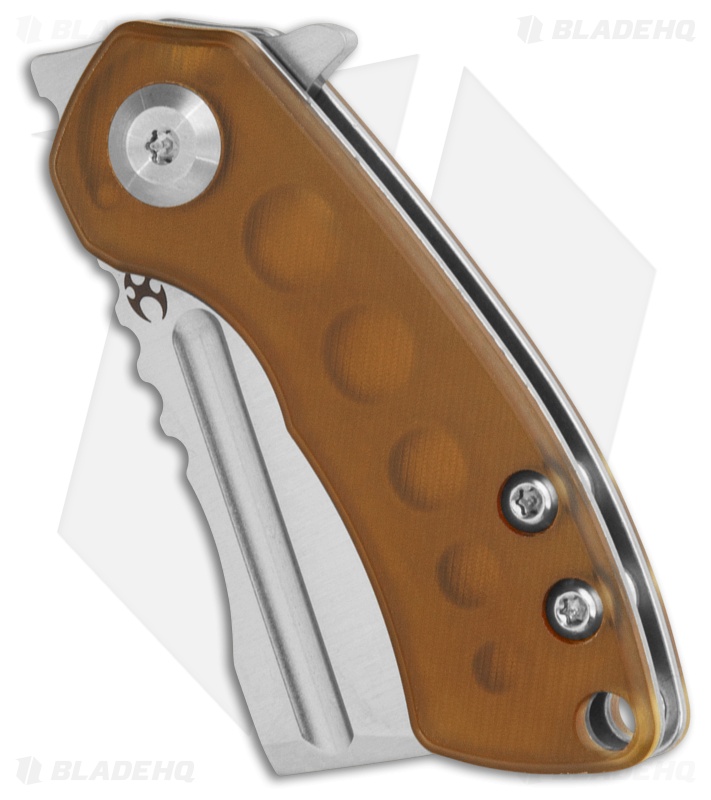 Kansept Mini Korvid Liner Lock Knife Amber Ultem (1.5" Satin) K3030P1
