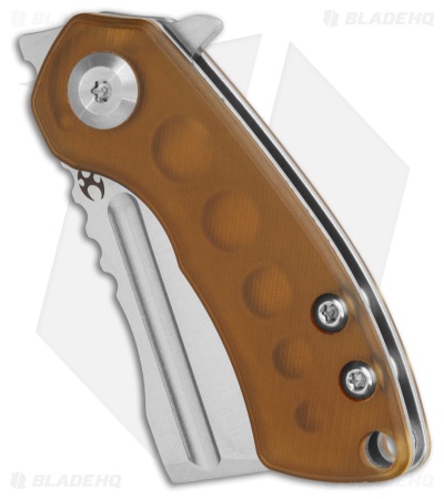 Kansept Mini Korvid Liner Lock Knife Amber Ultem (1.5" Satin) K3030P1