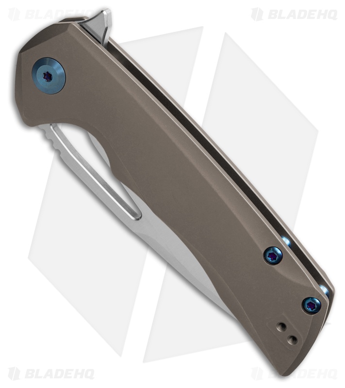 Kansept Knives Kryo Frame Lock Knife Bronze Anodized/SW Titanium (3.6" Satin)