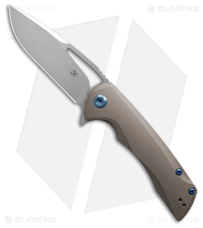 Kansept Knives Kryo Frame Lock Knife Bronze Anodized/SW Titanium (3.6" Satin)
