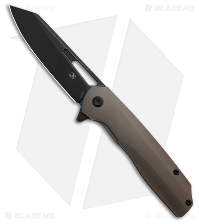 Kansept Knives Shard Frame Lock Knife Bronze Anodized Titanium (3.5" Black SW)