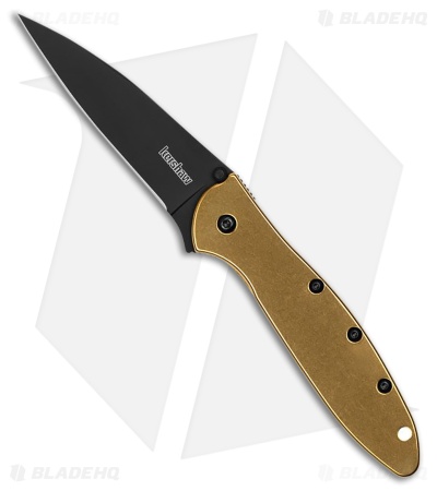 Kershaw Leek Assisted Opening Frame Lock Knife Gold Stainless Steel (3" Black)