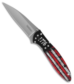 Kershaw Leek Assisted Opening Knife 1776 Flag (3" Bead Blast) KS1660ROSS