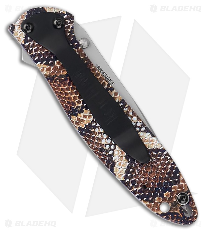 Kershaw Leek Assisted Opening Knife Snake Skin (3" Bead Blast) KS1660SNAKE