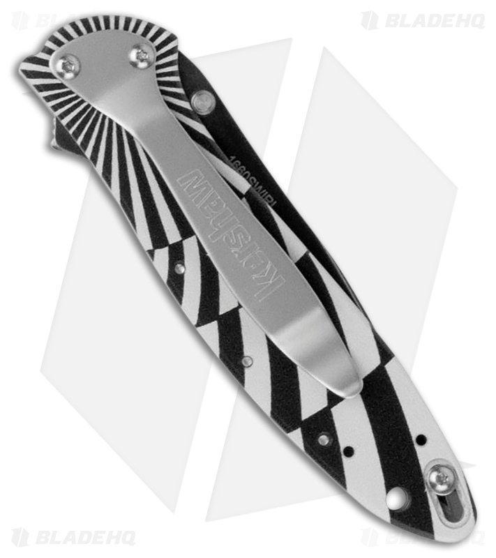 Kershaw Ken Onion Leek Knife Black/White Swirl Aluminum Black SW