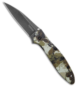 Kershaw Leek Assisted Opening Knife Kings Camo Aluminum (3" Black SW)