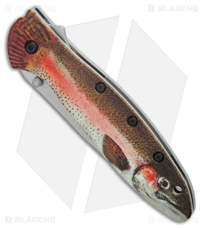 Kershaw Leek Assisted Opening Knife Rainbow Trout (3" Bead Blast) 1660TROUT