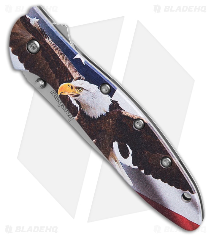 Kershaw Leek Assisted Opening Knife USA Eagle Aluminum (3" Bead Blast)
