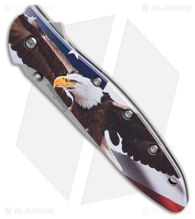Kershaw Leek Assisted Opening Knife USA Eagle Aluminum (3" Bead Blast)