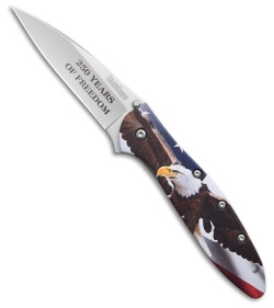 Kershaw Leek Assisted Opening Knife USA Eagle Aluminum (3" Bead Blast)
