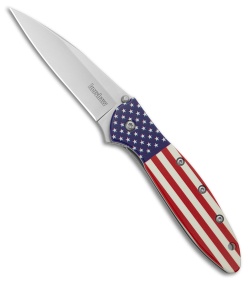 Kershaw Leek Assisted Opening Knife USA Flag (3&quot; Bead Blast) 1660USA | 221573