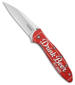 Kershaw Leek Linerlock A/O Drink Beer Pet Dogs (3.00" Bead Blasted)