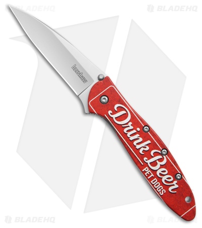 Kershaw Leek Linerlock A/O Drink Beer Pet Dogs (3.00" Bead Blasted)