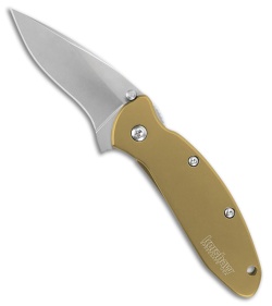 Kershaw Scallion Assisted Opening Liner Lock Knife Tan Aluminum (2.25" BB)