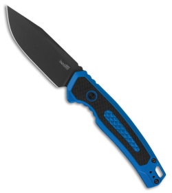 Kershaw Launch 21 Automatic Knife Blue Aluminum + Black G-10 (3.4" Black M4)
