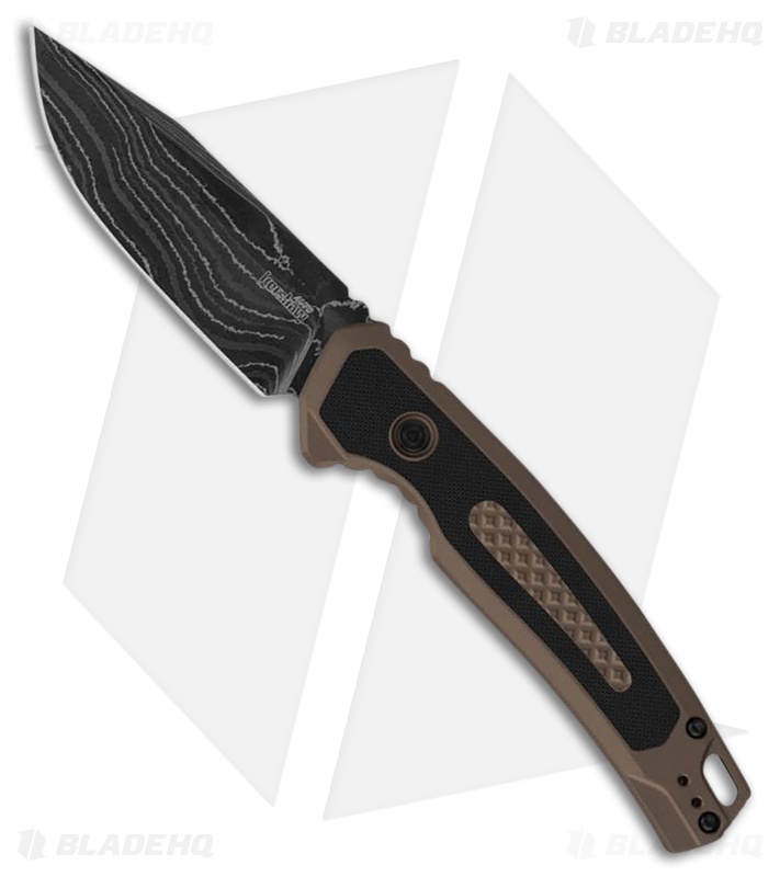 Kershaw Launch 21 Automatic Knife Brown Aluminum/Black G-10 (3.5" Damascus)