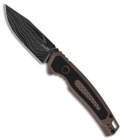 Kershaw Launch 21 Automatic Knife Brown Aluminum/Black G-10 (3.5" Damascus)