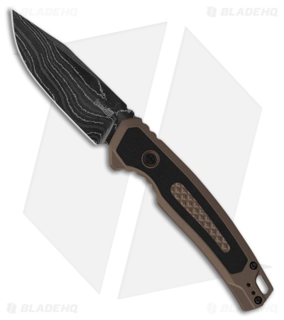 Kershaw Launch 21 Automatic Knife Brown Aluminum/Black G-10 (3.5" Damascus)