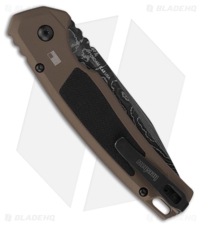 Kershaw Launch 21 Automatic Knife Brown Aluminum/Black G-10 (3.5" Damascus)