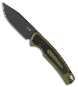 Kershaw Launch 21 Automatic Knife OD Green Aluminum + Black G-10 (3.4" Black M4)