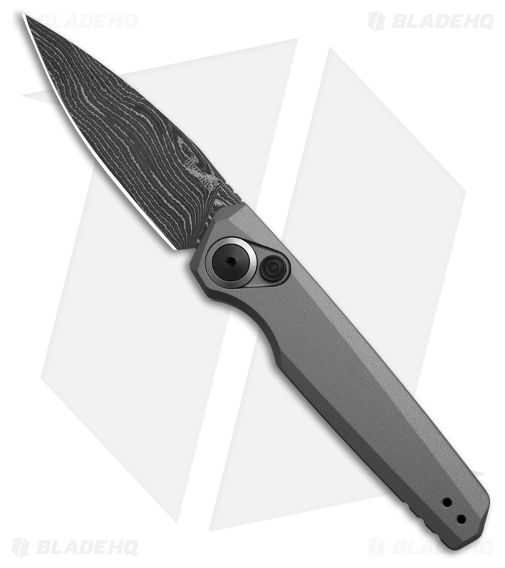 Kershaw Launch 18 Automatic Knife Gray Aluminum (2.8" Damascus)