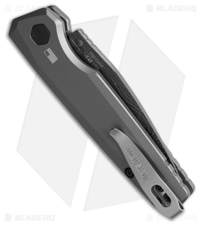 Kershaw Launch 18 Automatic Knife Gray Aluminum (2.8" Damascus)