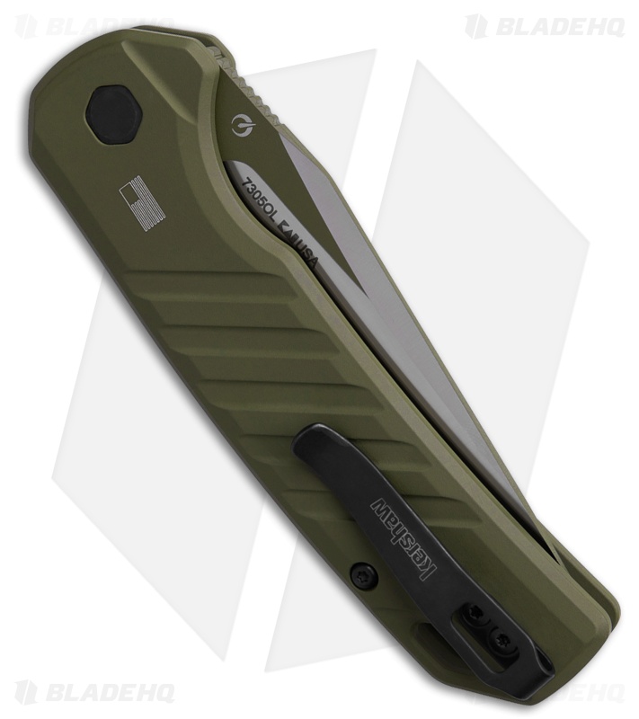 Kershaw Launch 23 Automatic Knife Olive Green Aluminum (3.3" Two-Tone) 7305OL