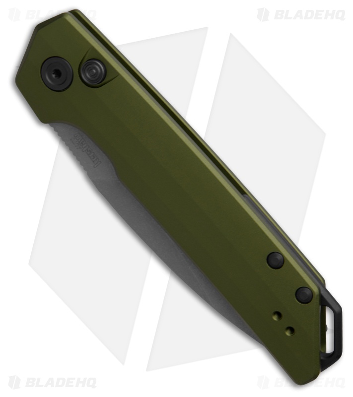 Kershaw Launch Iridium MagnaCut Automatic Knife Olive Aluminum (3.5" Stonewash)