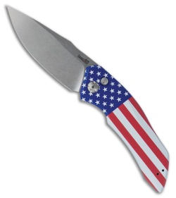 Kershaw Launch 1 Automatic Knife American Flag Aluminum (3.4" SW CPM 154)