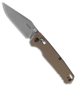 Kershaw Bel Air Clip Point DuraLock Knife FDE Aluminum (3.1" Stonewash MagnaCut)