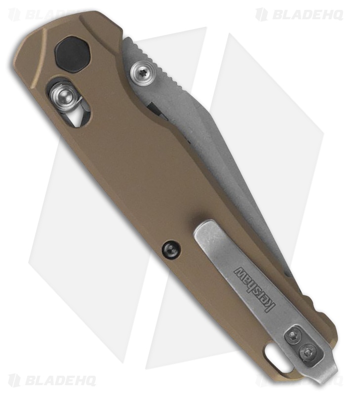 Kershaw Bel Air Clip Point DuraLock Knife FDE Aluminum (3.1" Stonewash MagnaCut)