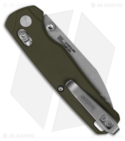 Kershaw Bel Air MagnaCut DuraLock Knife OD Green Aluminum (3" Stonewash)