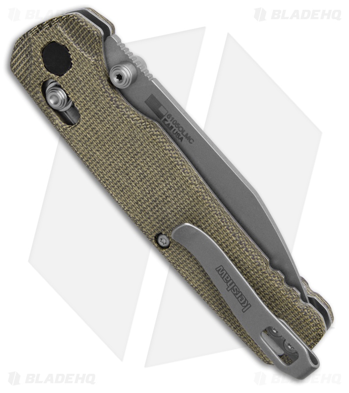 Kershaw Bel Air MagnaCut DuraLock Knife Olive Micarta (3.1" Stonewash)