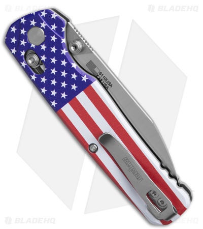 Kershaw Bel Air XL MagnaCut DuraLock Knife American Flag Aluminum (3.4" Satin)