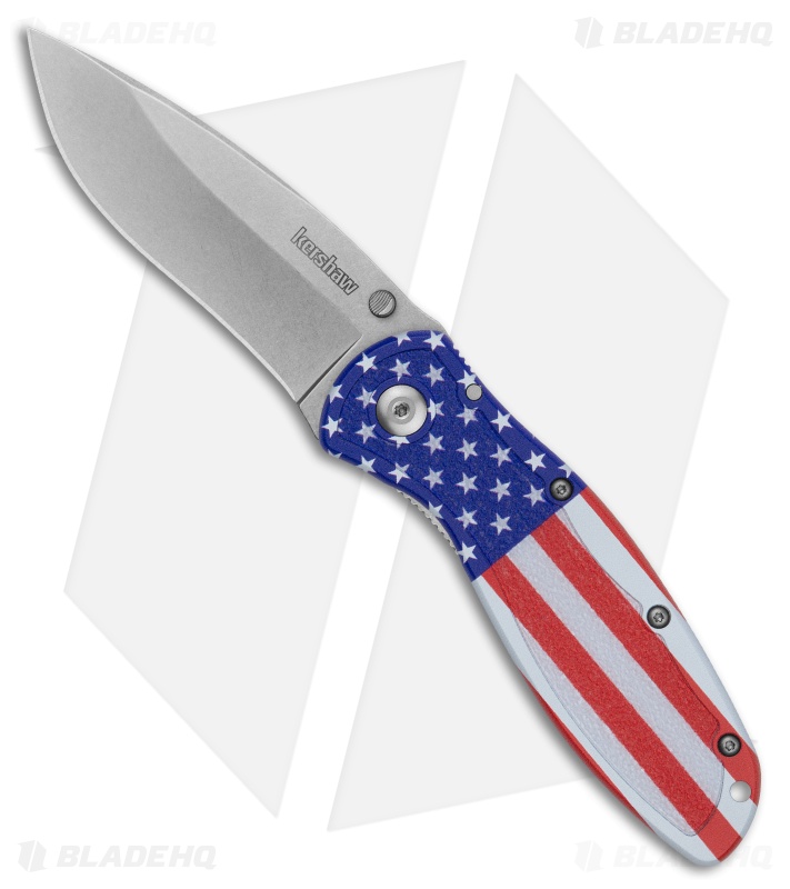 Kershaw Blur Assisted Opening Knife American Flag Al (3.37" SW) 1670USA