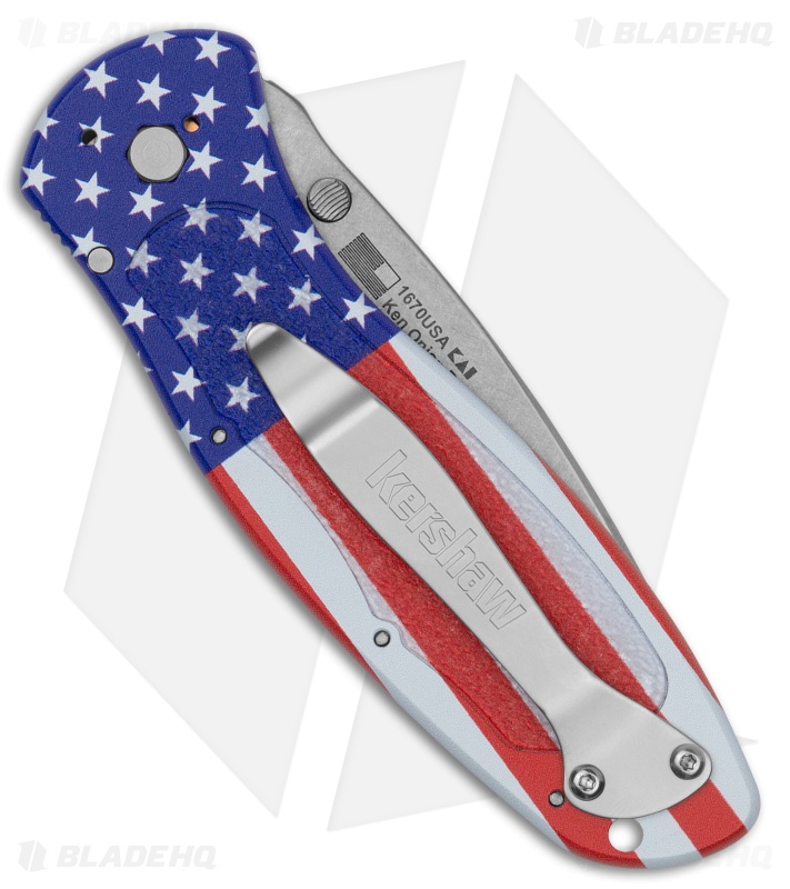 Kershaw Blur Assisted Opening Knife American Flag Al (3.37" SW) 1670USA