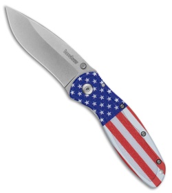 Kershaw Blur Assisted Opening Knife American Flag Al (3.37" SW) 1670USA