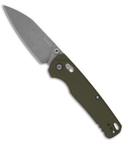 Kershaw Bel Air XL DuraLock Knife Olive Aluminum (3.4" Clear Cerakote) 6110OL