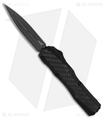 Kershaw Livewire D/E OTF Automatic Black Aluminum + CF (3.4" Damascus)*DISCOUNT*