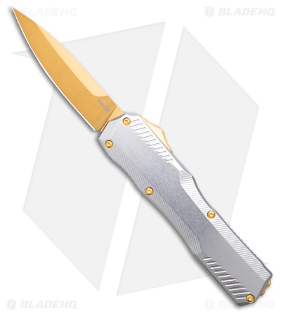 Kershaw Livewire Aurum MagnaCut OTF Automatic Knife Raw Aluminum (3.4" Gold)