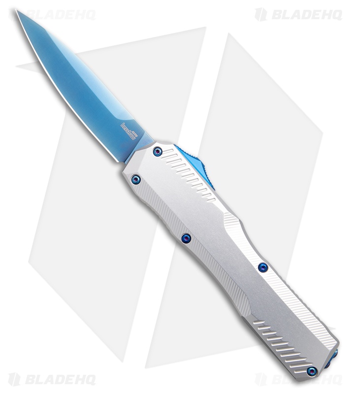 Kershaw Livewire MagnaCut OTF Automatic Knife Raw Aluminum (3.4" Blue)