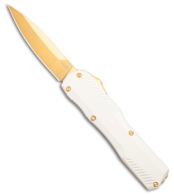 Kershaw Livewire Pope MagnaCut OTF Automatic Knife White Aluminum (3.4" Gold)