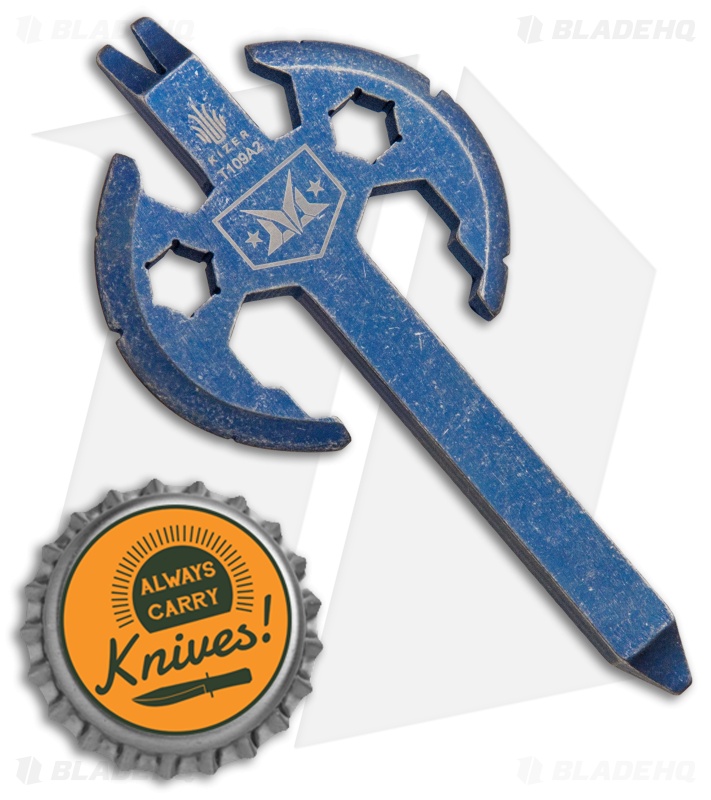 Kizer Cutlery | Titanium Pry Axe Pocket Tool | Blue Stonewash