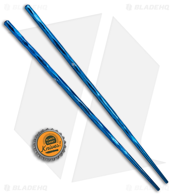 Kizer Textured Titanium Chop Sticks Blue Anodized