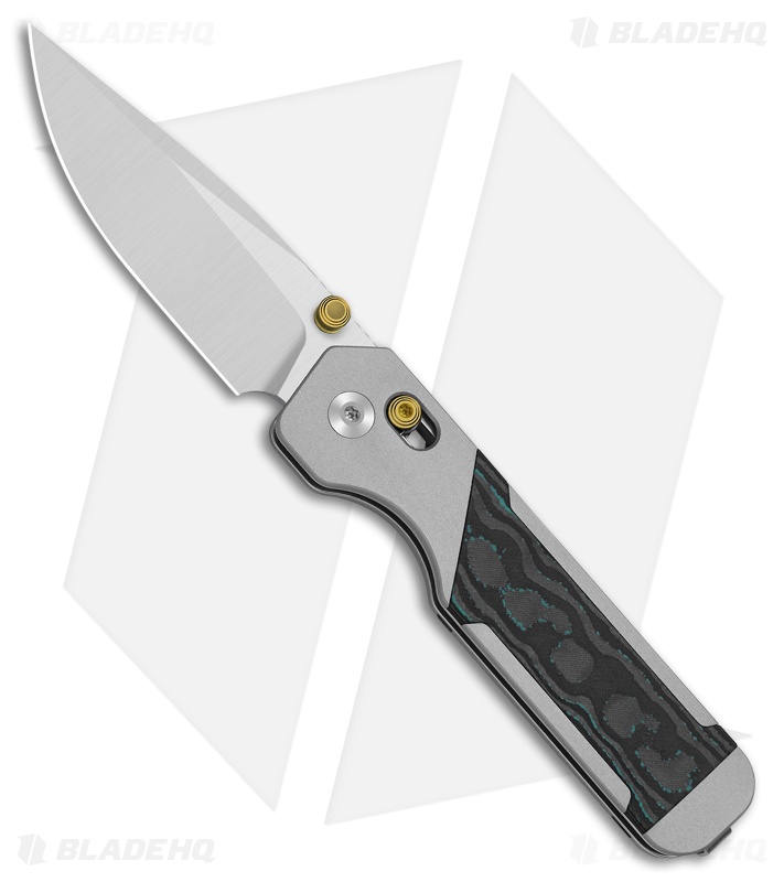 Kizer Militaw Button Liner Lock Knife Aluminum/Shipwreck CamoCarbon (3.4" Satin)
