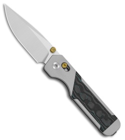 Kizer Militaw Button Liner Lock Knife Aluminum/Shipwreck CamoCarbon (3.4" Satin)