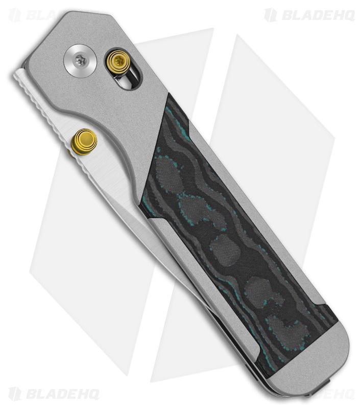 Kizer Militaw Button Liner Lock Knife Aluminum/Shipwreck CamoCarbon (3.4" Satin)