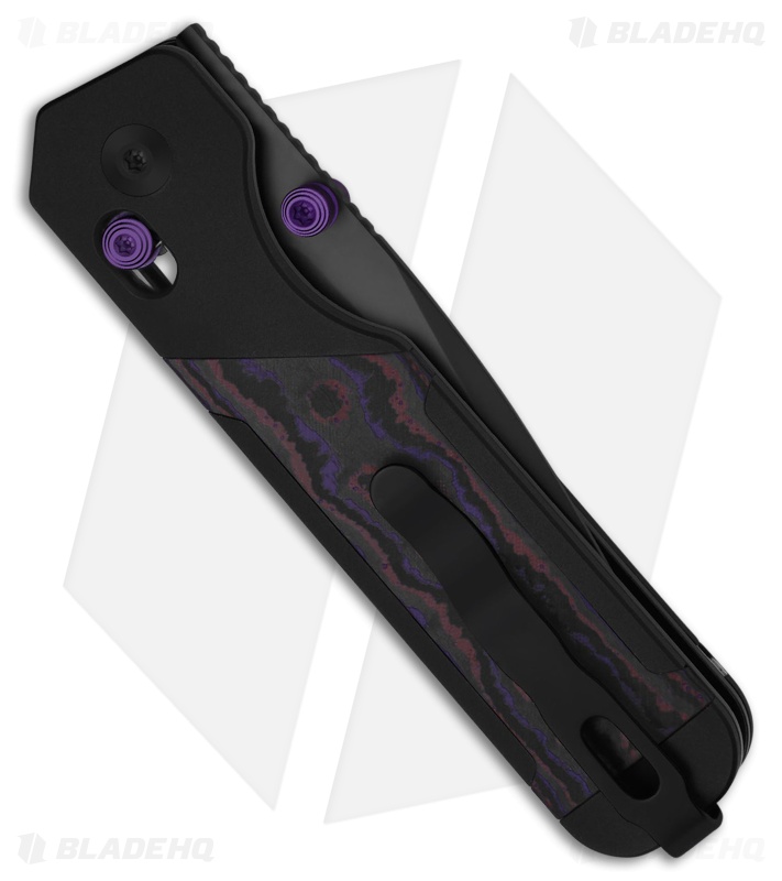 Kizer Militaw Button Liner Lock Knife Black Al/FatCarbon Purple Haze (3.4" DLC)