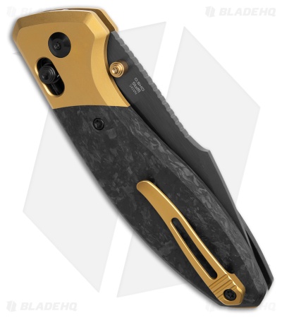 Kizer Staffi Clutch Lock Knife Gold Ti + Carbon Fiber (3.3" Black)