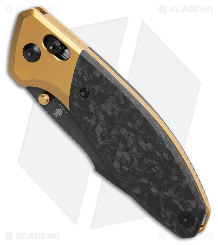 Kizer Staffi Clutch Lock Knife Gold Ti + Carbon Fiber (3.3" Black)